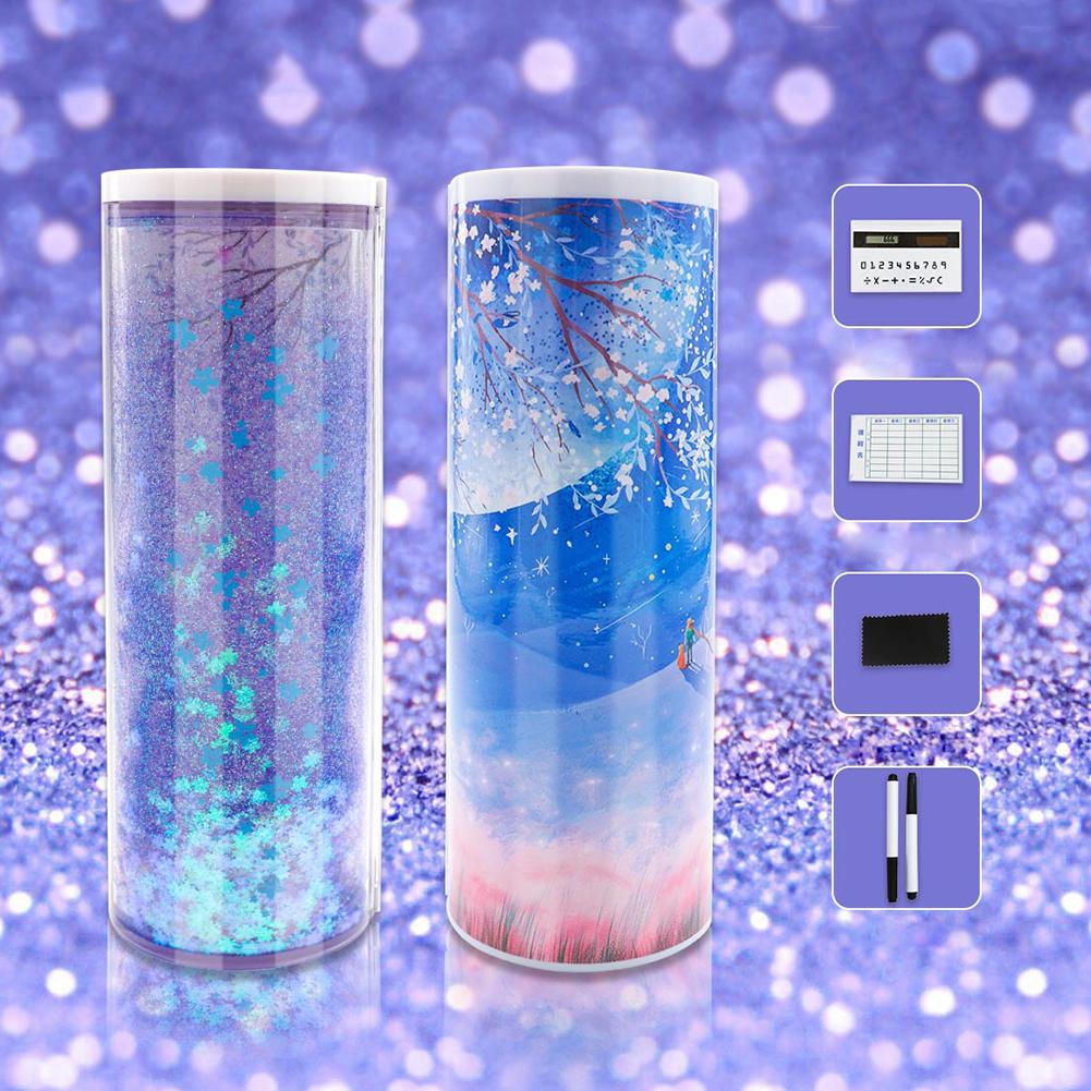 

Multifunctional Student Pencil Case Large Capacity Stationery Box Quicksand Pencil Case Type 2