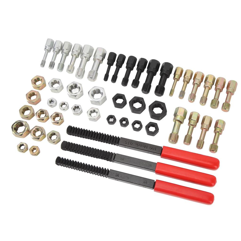 49PCS Thread Repair Thread Chaser Tool Set Metric Bolt Restorer File Nut Rethreader for Auto Mechanics