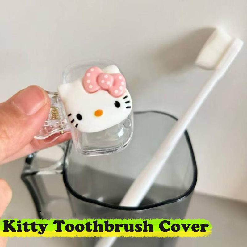 

Sanrio Hello Kitty Насадки для дорожной зубной щетки Защитные колпачки для зубной щетки Защитный портативный пластиковый зажим Для домашнего подарка