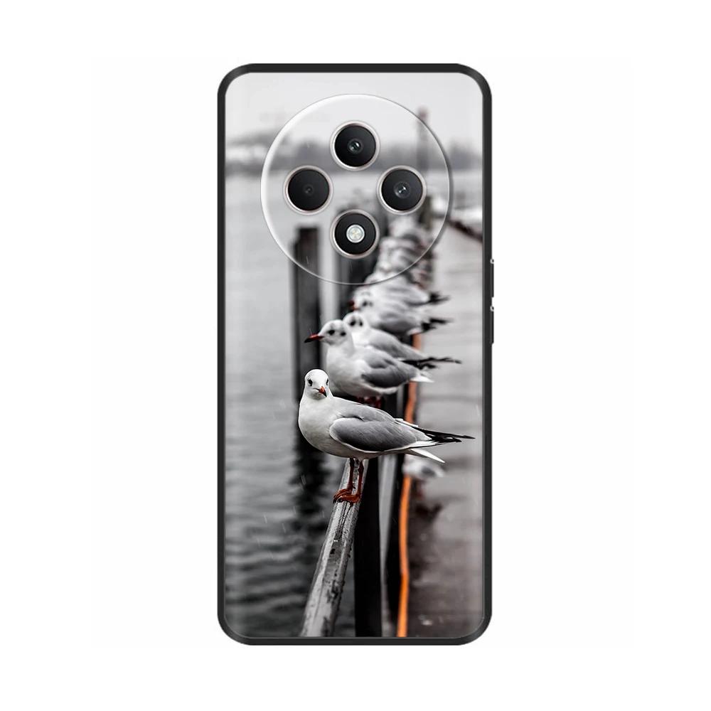 Für Oppo Reno12 F Hülle CPH2687 Cover Niedliches Liebesherz Weiche Schwarze Silikon Schutzhüllen für Reno 12F Reno12F 5G 2024 Fundas