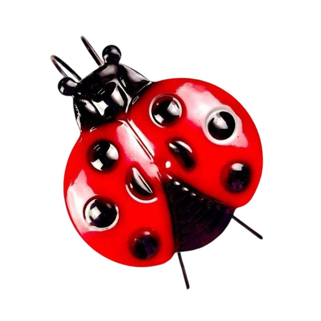 Ladybug Wall Decoration Lawn Ornament Metal Garden Yard Art Decorative Wall Sculpture for Terrace Outside Home Fence Indoor