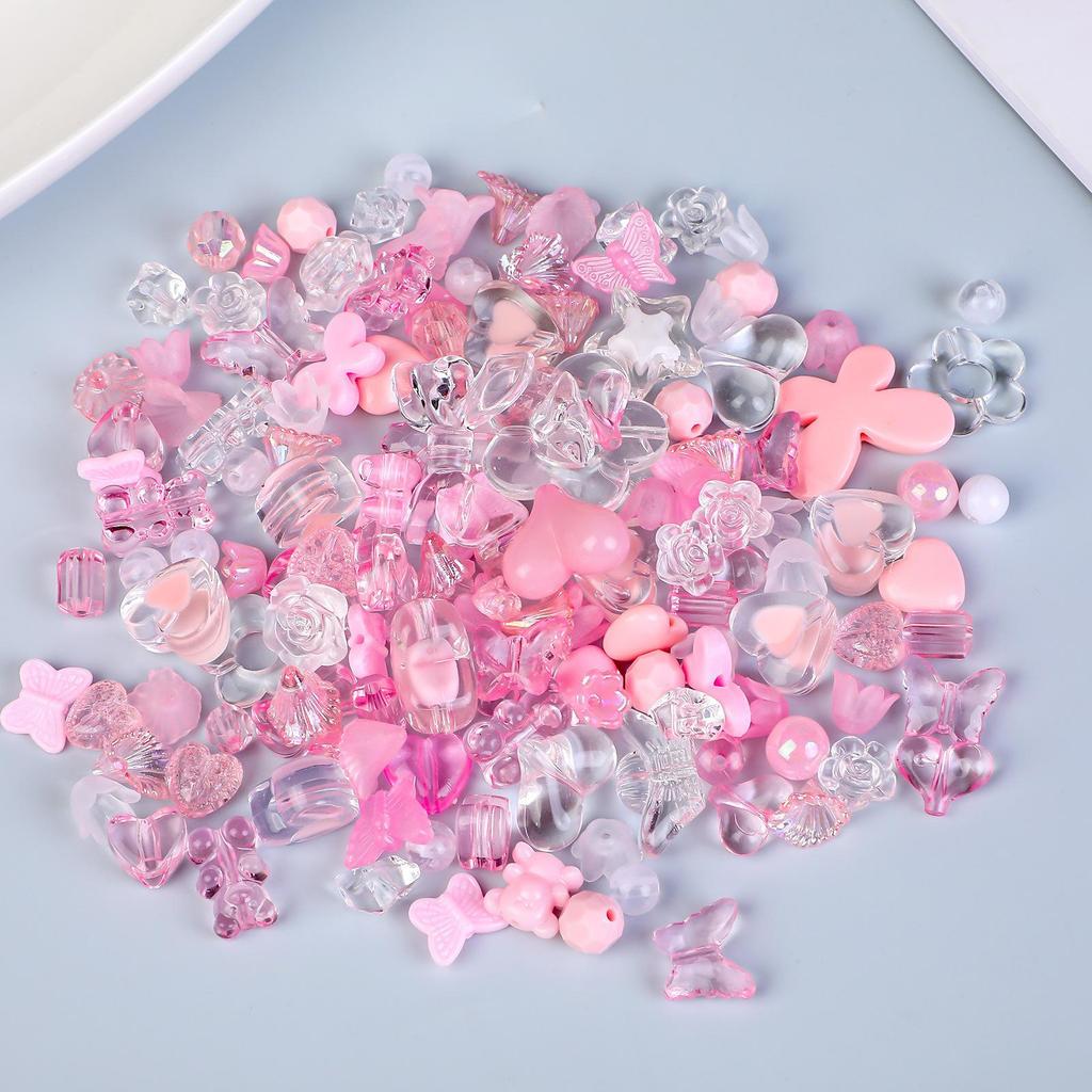 Colorful Acrylic Beads Set for DIY Crafts: Children’s Headwear & Phone Chain Kit