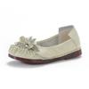 First Layer Cowhide Summer New Soft-soled Beef Tendon Sole Women's Shoes Ethnic Style Flower Genuine Leather Single Shoes Middle-aged Mother's Shoes