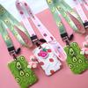 Damen Herren Kreditkartenhülle Hülle Früchte Avocado Erdbeere Lanyard Ausweis Ausweishalter Nackenband Handy-Halsbänder