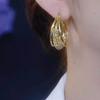 European and American exaggerated three-layer diamond-encrusted hollow earrings, simple temperament geometric earrings, high-end earrings