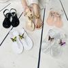 Summer Diamond Butterfly Ladies Crystal Jelly PVC Flat Sandals Butterfly Brick Casual Beach Transparent Sandals