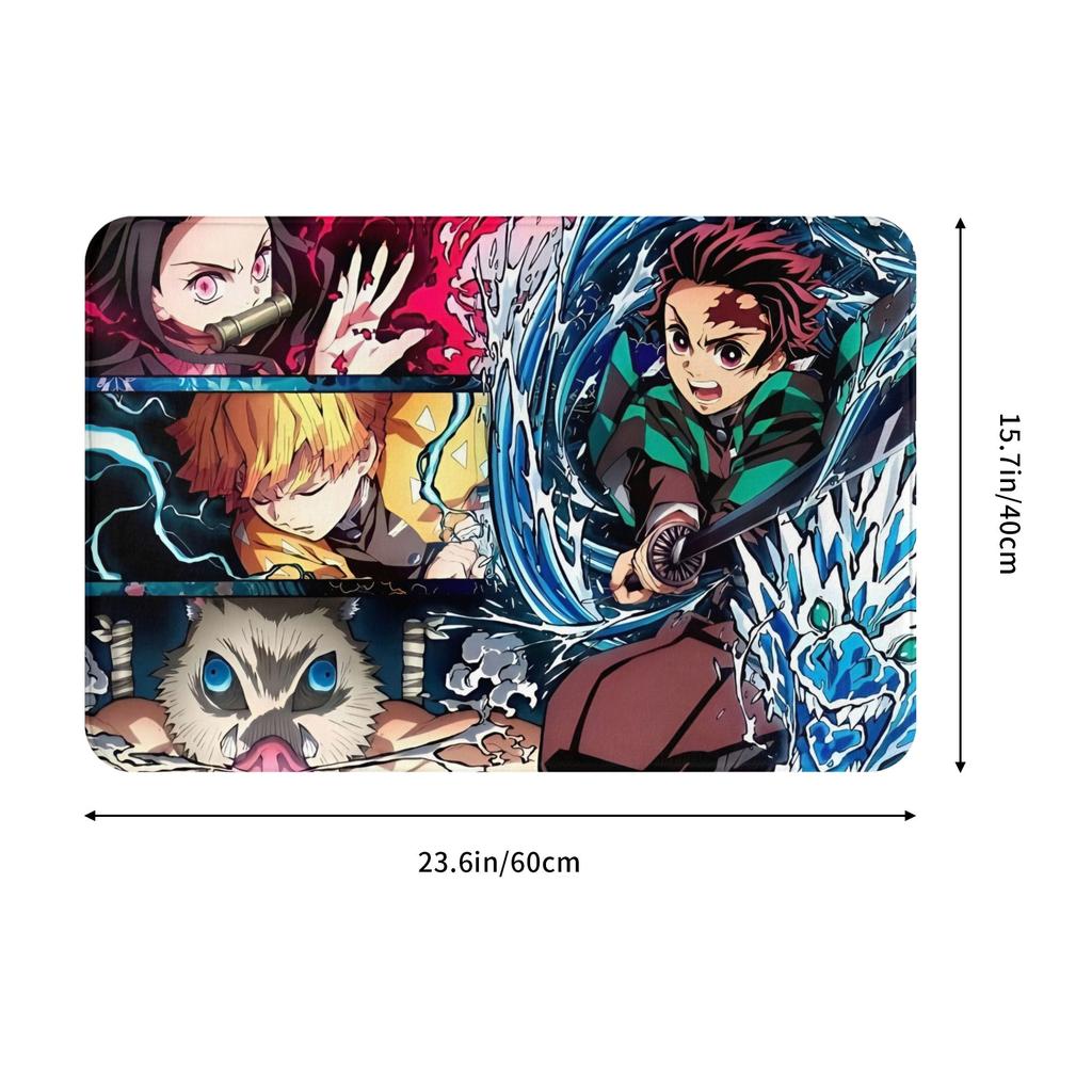 Demon Slayer Anime Doormat Anti-Slip Bath Kitchen Mat Garden Garage Door Floor Entrance Carpet Rug
