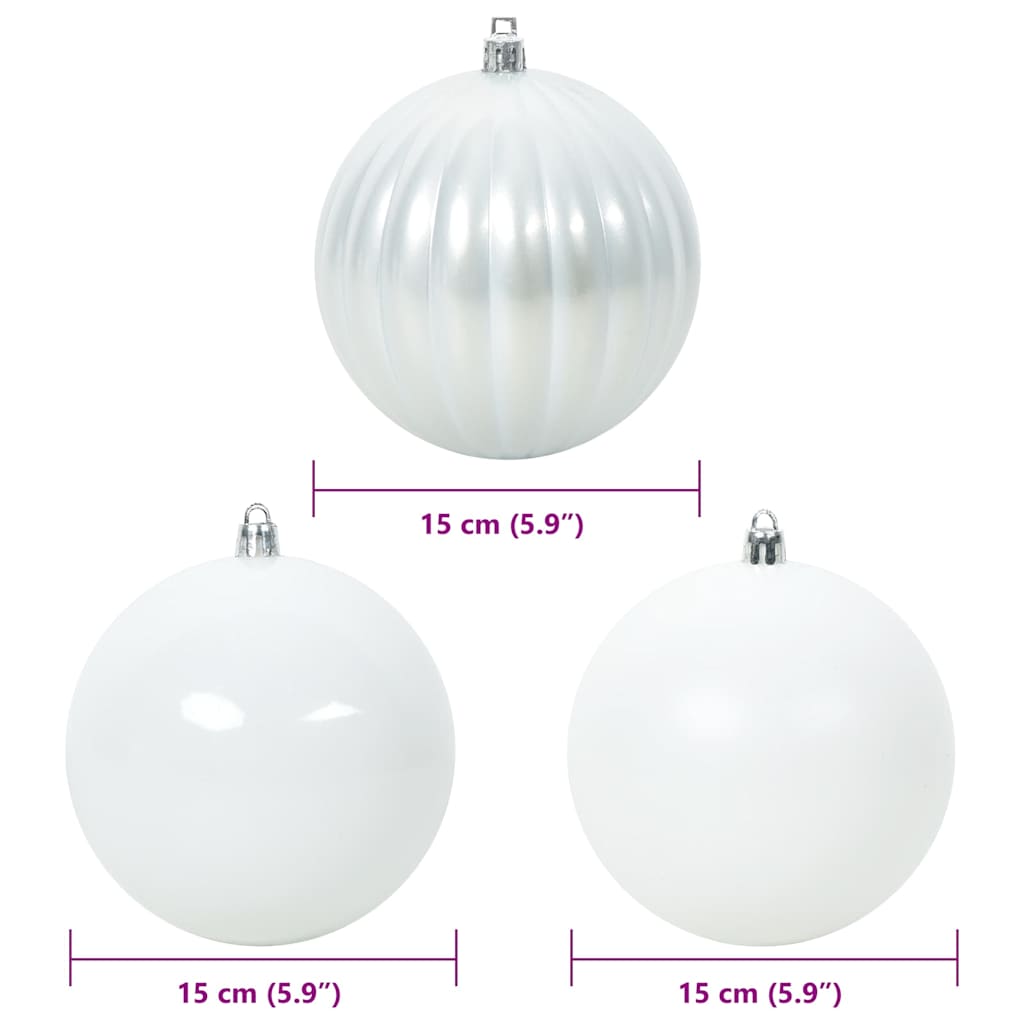 XL Christmas Ornament Set 9 pcs White Plastic