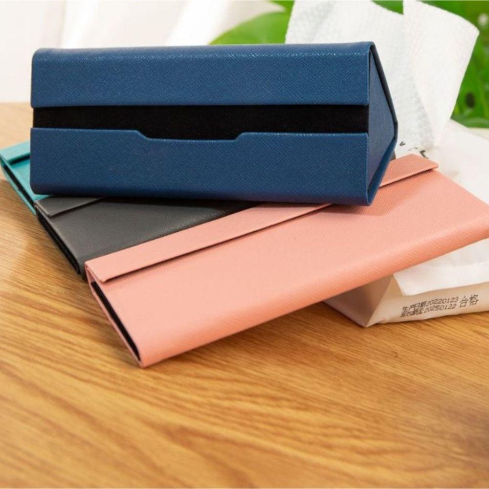 Foldable Sunglasses Storage Box Leather Hard Case Fashion Glasses Case  Women