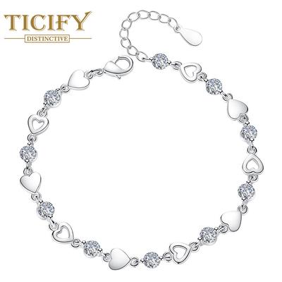 Love Shaped Bracelet Zircon Crystal Bracelet