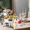 Round Stainless Steel Buffet Stove - Golden Food Warmer for Hotels & Restaurants