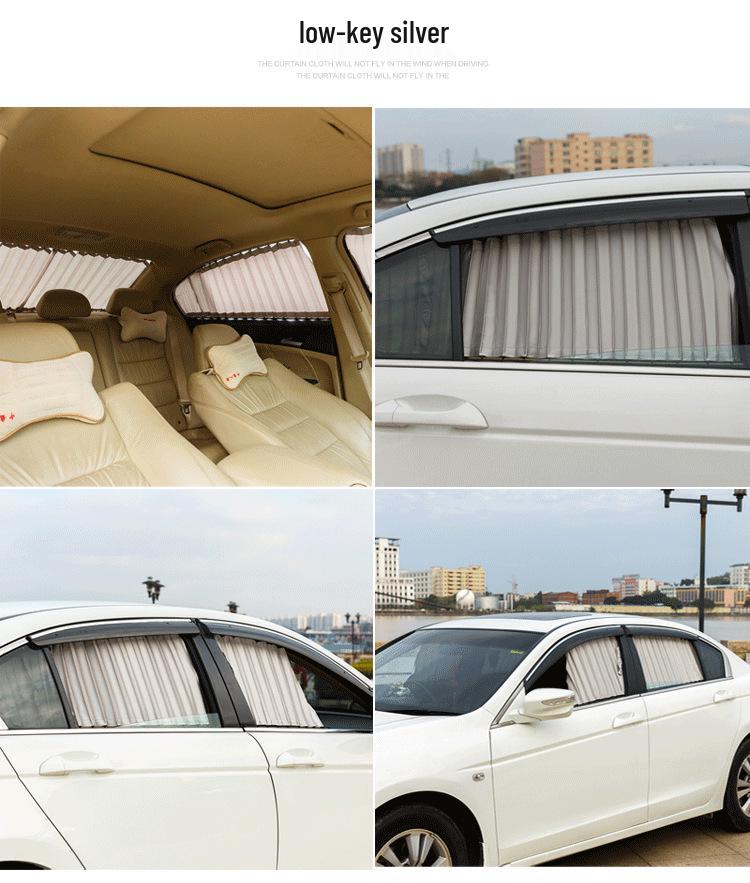 Blackout Car Sunshade Curtains for Privacy and Sun Protection, Up and Down Track Partition
