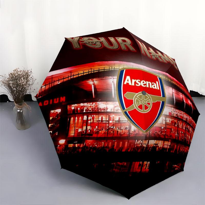 1 PC Automatic Folding Umbrella - Arsenal F Custom Name Pattern, Portable & Foldable Design with 8 Ribs, Christmas Birthday Gifts