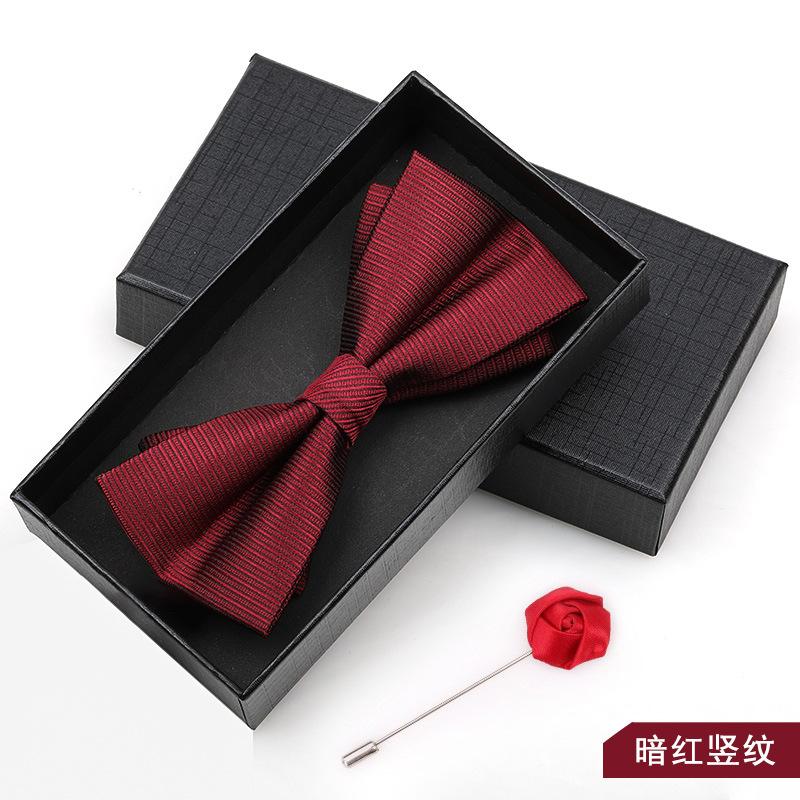 Bow Tie Men'S Wedding Groom Best Man Red Suit Shirt British Brothers Korean Bow Women'S Gift Box