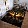 "Tree of Life Rug with Sunset Background, Celtic Style Home Decor" Suitable for use as an anti-slip for living room bedroom sofas