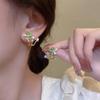 Trend Unique Design Elegant Delicate Zircon Pearl Flower Earrings Women Jewelry Wedding Party Gifts