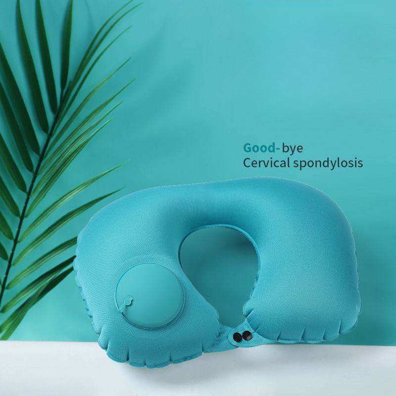 U-shaped Pillow, Inflatable Pillow, Portable Storage, Press-type Travel Neck Pillow, Travel Car Neck Pillow, Neck Protection