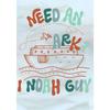 European Size Boys Summer Short Sleeved T Shirt with Sailboat and Letter Pattern Print