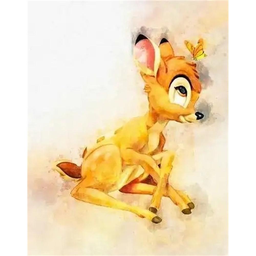 

Disney Diamond Painting Set Bambi Bambi Watercolor Style Healing Illustration Embroidery Wall Decoration DIY Set Gift Handmade Crystal 5D Diamond Round 20x30cm