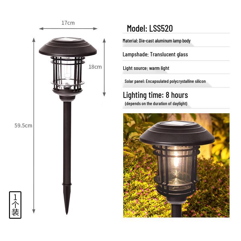 Li Shi Solarbetriebene Edelstahl-LED-Gartenrasenleuchte