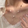 Luminous Tassel Necklace 925 Silver with High-Luster Faux Pearl a Flowing Drop of Elegance That Moves With You