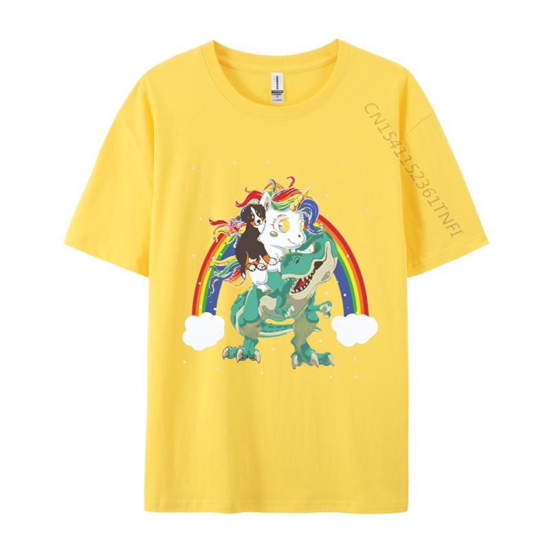 Mode Lässiges T-Shirt Berner Sennenhund Einhorn Reiten Dinosaurier T-Shirts Locker Sitzend Brüder Herren T-Shirt