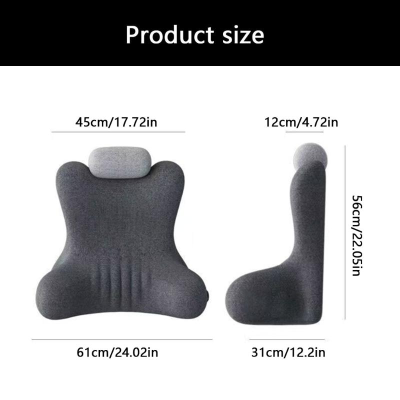 Reading Pillow for Sitting Rest, Supportive Backrest with Side , Detachable Headrest and Side Pockets Use