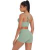 New Naked Matte Yoga Dress Cross Back Sports Bra Set Quick Drying Tight Hip Lifting Fitness Suit Two Piece Set For Women