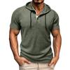 Camiseta masculina casual de rua com manga curta e capuz