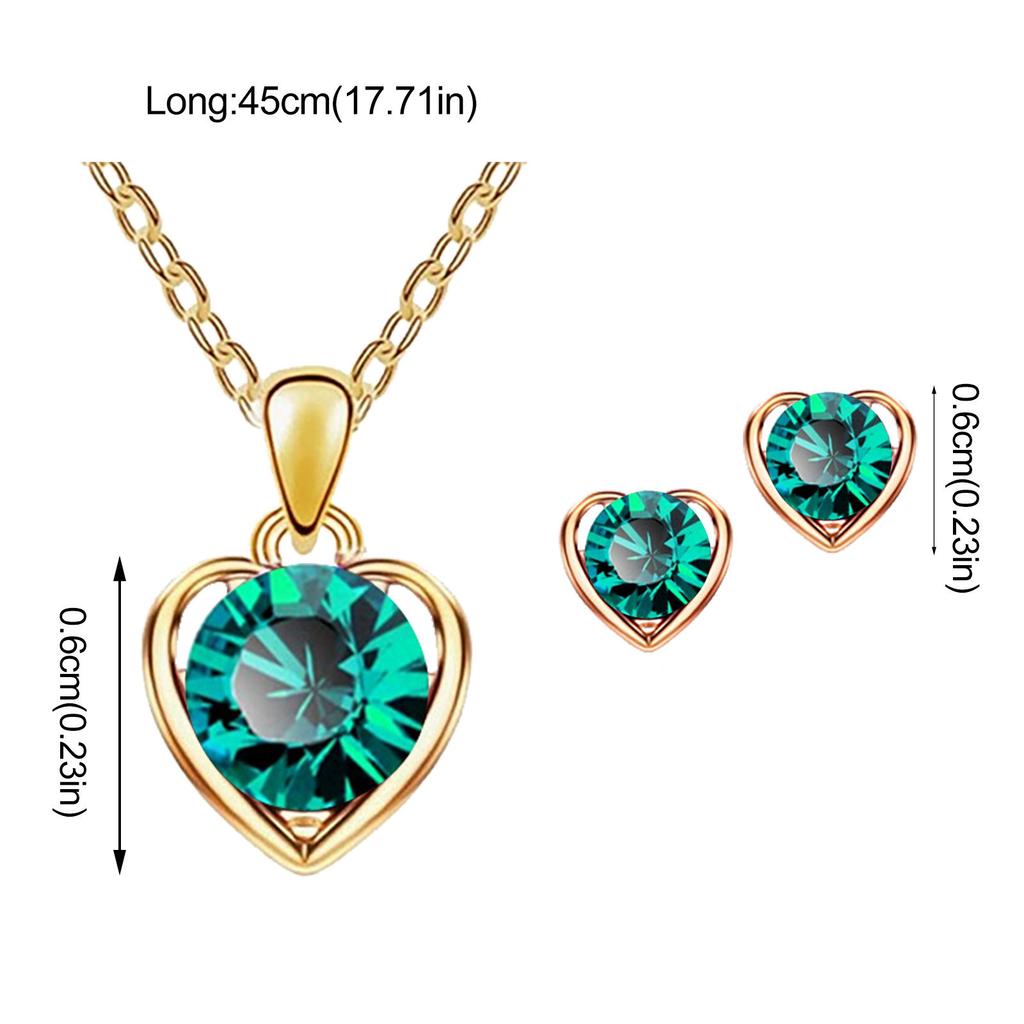 Fashion Crystal Pendant Necklace Earrings Ry Combination Ladies