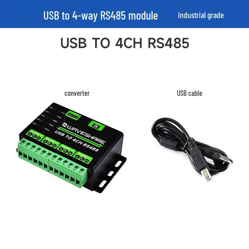 Industrial USB to 4-Port RS485 Converter with Multi-System Compatibility & Electrostatic Protection Industrial Grade USB to 4-Port RS485 Module