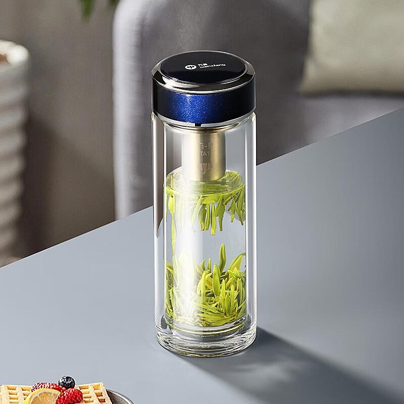 WANXIANG Double-Layer Antibacterial Glass Tea Tumbler