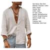 Camicia da Uomo Extra Morbida Tinta Unita Colletto alla Coreana Monopetto Traspirante Elegante Cotone Assorbimento del Sudore Revers T-shirt da Uomo Top Basic per Uomo