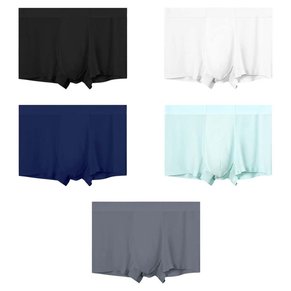 Solid Color Ice Silk Boxers Underpants Underwear for Men Fashion Men Boxer Briefs  Male