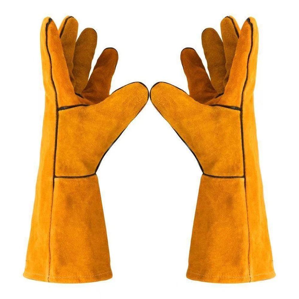 Soft Welding Gloves Anti-scalding Flexible Gardening Safety Gloves Heat Resistant Durable Leather Working Gloves Driving