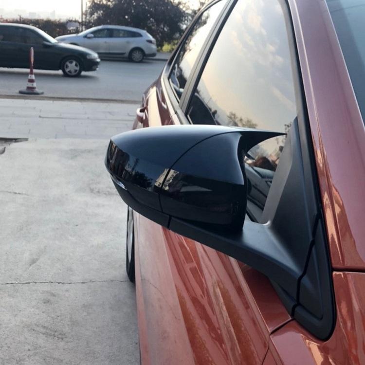 For Volkswagen Polo MK6 2018-2021 Batman Bat Mirror Cover Glossy Black Mirror Cover Right Left 2 Piece Auto Mirror Accessory