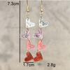 1 Pair Of Heart-Shaped Sweet Pendant Earrings, Valentine'S Day Style Simple And Cute Temperament Ear Accessories