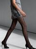 1 Pc Slimming Black Sheer Pantyhose With Heart Print, Durable Hosiery Ideal For Pairing With Skirts & Dresses