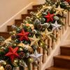 60/4x Glitter Five Pointed Star Pendants Christmas Tree Hanging Ornament Home Holiday Party New Year Festive Decoration Supplies