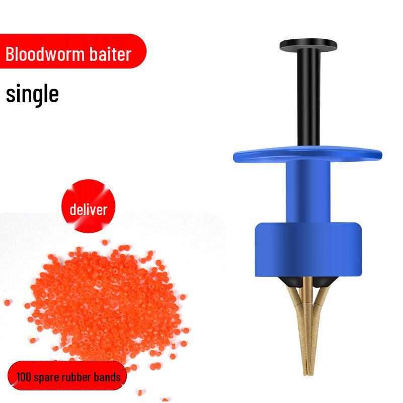 Red Worm Rubber Band Bait Clip, Available in Large and Small Sizes for Live Bait Clipping