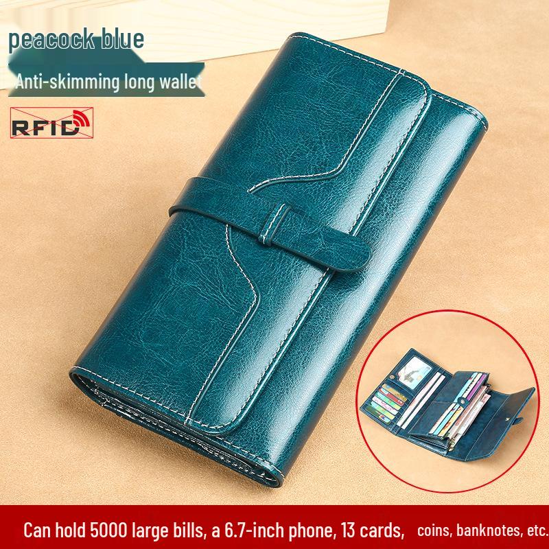 Women's Large Capacity Soft Leather Wallet with Multi-Card Holder