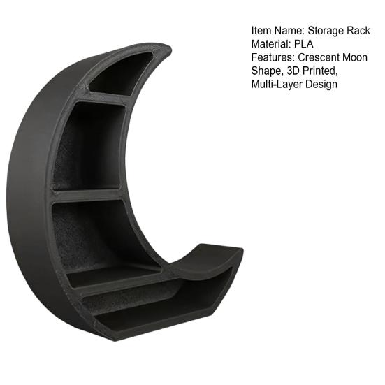 Crescent Moon Shape Storage Rack Faux Crystal Natural Stone Display Rack