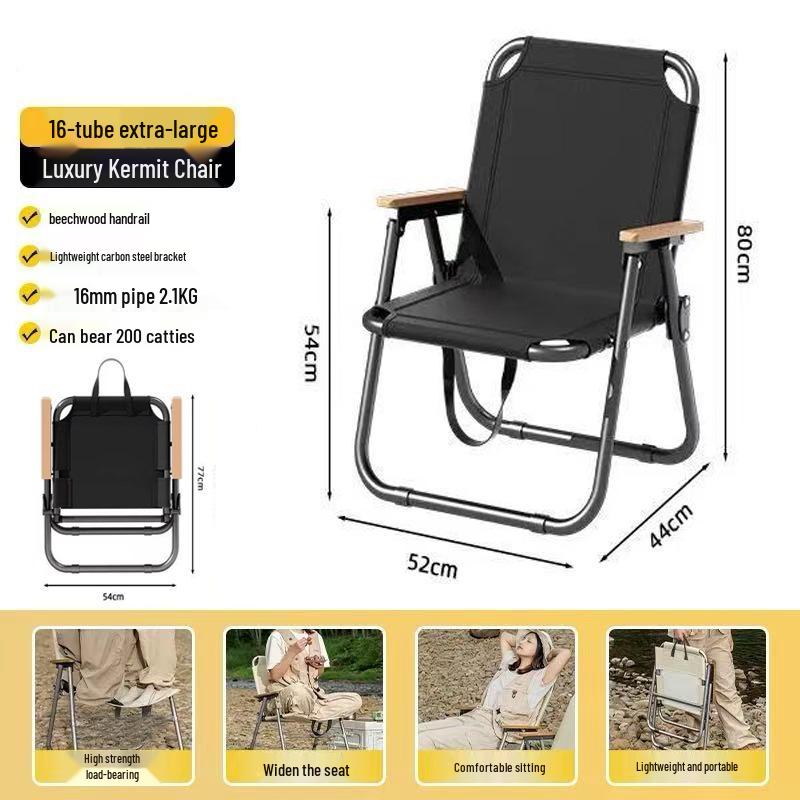 Custom Logo Portable Kermit Camping Chair - Folding Outdoor Chair for Fishing, Picnic, and Beach