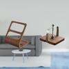 TV Remote And Napkin Organizer Desktop Storage Box with Wood Base Two Compartments Desk Tissue