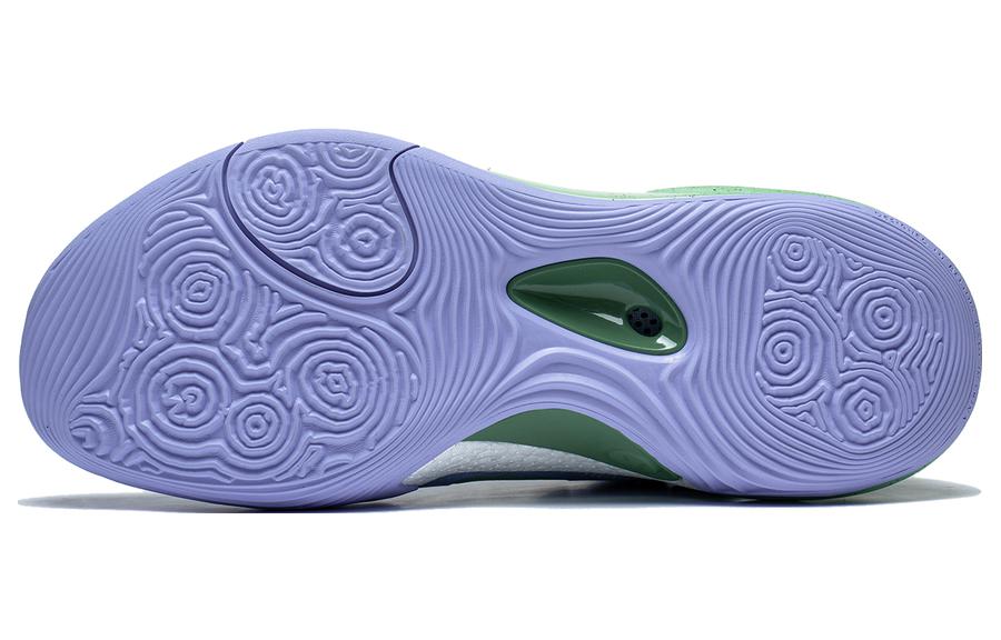 Li Ning YuShuai 17 Textile, Artificial Leather Abrasion Resistant Mid top Basketball Shoes Men's Purple Cyan ABAT043-8