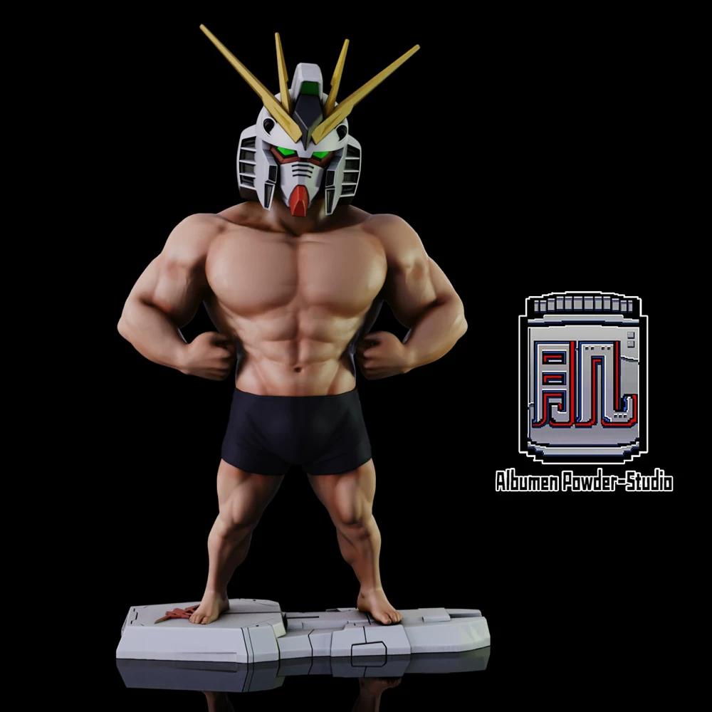 18cm Big Muscle Gunpla EVA Unit 01 LED Light Up Bodybuilding Statue RX-78 Zaku Sazabi Nu Yuanzu Action Figures Boys Toy Gifts