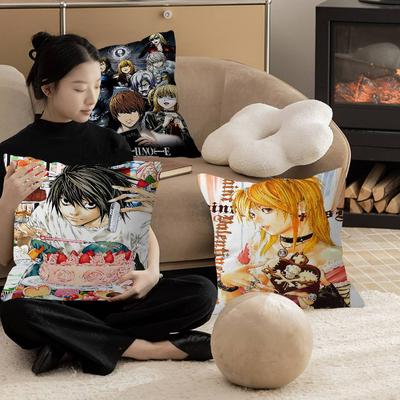 Housse de coussin Anime Hot Death Note 45*45cm Housse d'oreiller Décor Housse de coussin Housse de coussin de maison Pour coussin de canapé