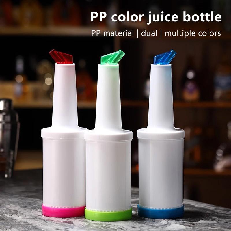 Caraffe Dosatrici in Plastica per Succhi da 1L Bar Versatoi Colorati Contenitori Bottiglia per Versare Succhi per Bar Casa Cucina Ristorante Cafe