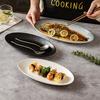Underglaze Color Nordic Style Hotel Fish Plate Home Steamed Fish Plate Oversized Oval Commercial Tableware Creative Hotel Porcelain