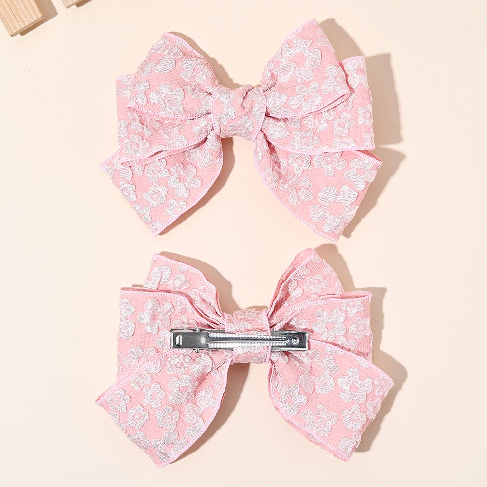 

2 шт. Трехслойная заколка-бант Элегантная хлопковая заколка с цветочным принтом для девочки Нежные заколки-бантики Детские женские аксессуары